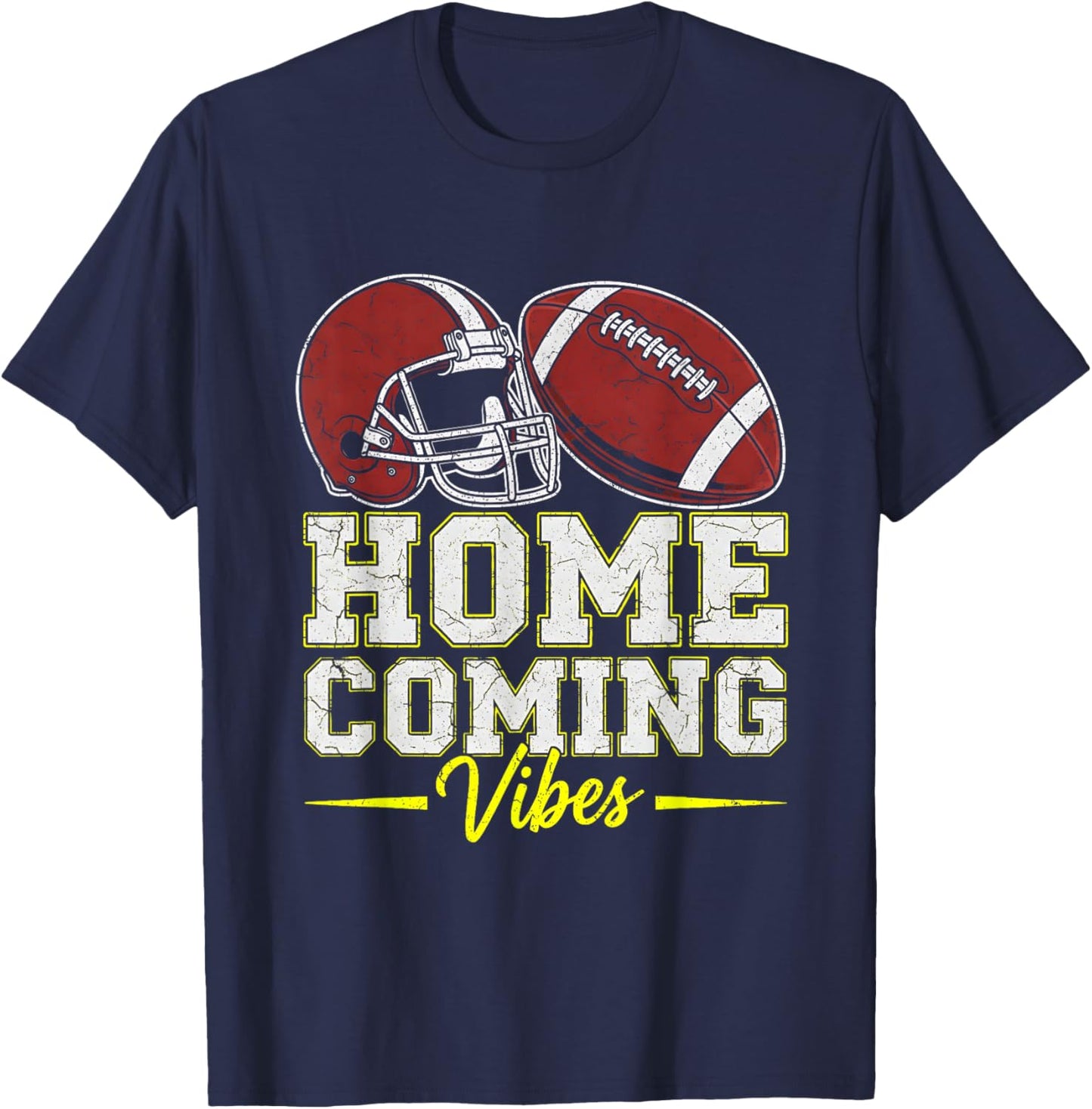 Homecoming Vibes for Teens Football Game Outfits Day School T-Shirt - T-Shirt | Navy