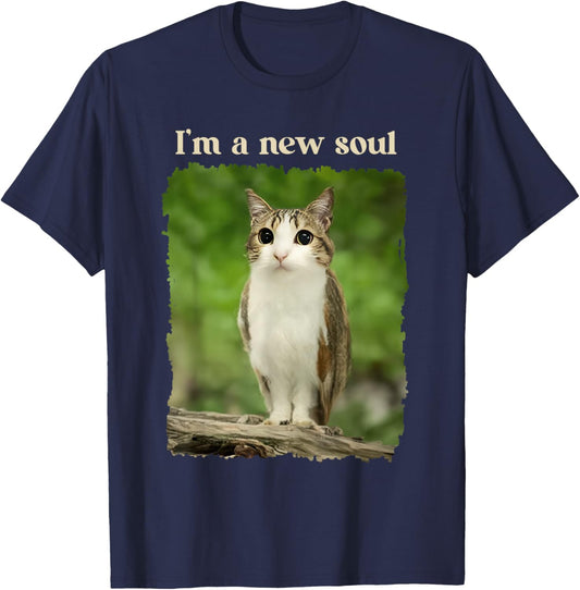 Funny Meowl Meme, Cat Owl Meme Brainrot Gen Alpha Meme T-Shirt - T-Shirt | Navy