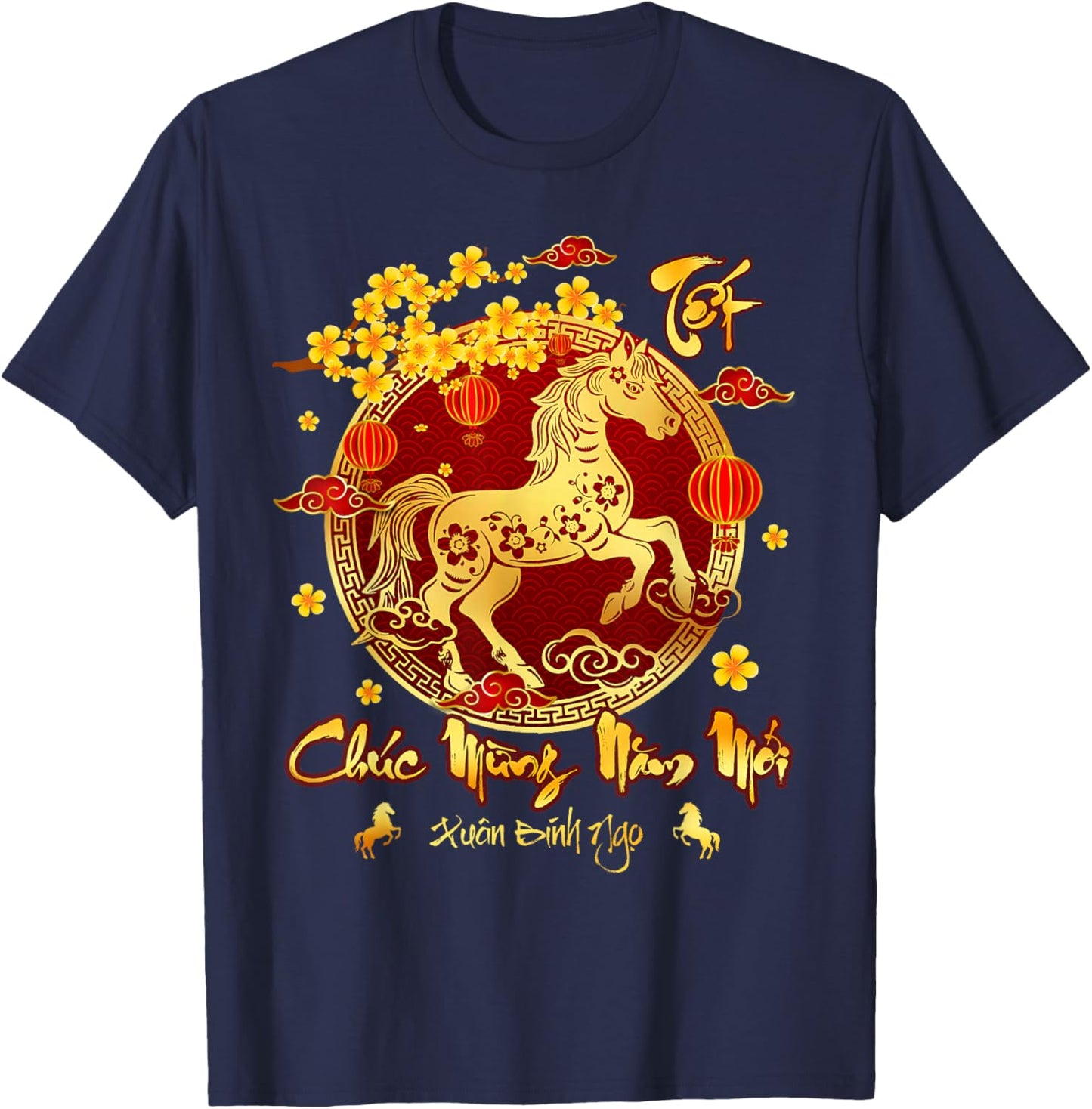Vietnamese Lunar New Year 2026 TET Viet Chuc Mung NAM Moi T-Shirt - T-Shirt | Navy