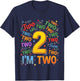 Kids 2nd Birthday Shirt Boy 2yr Two 2 Year Old Girl Toddler Kids T-Shirt - T-Shirt | Navy