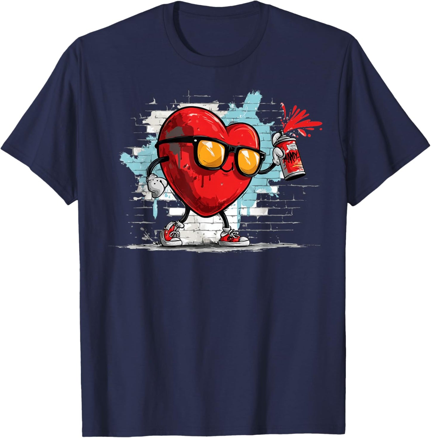 Graffiti Heart Graffiti Tag Urban Art Street Valentine's Day T-Shirt - T-Shirt | Navy