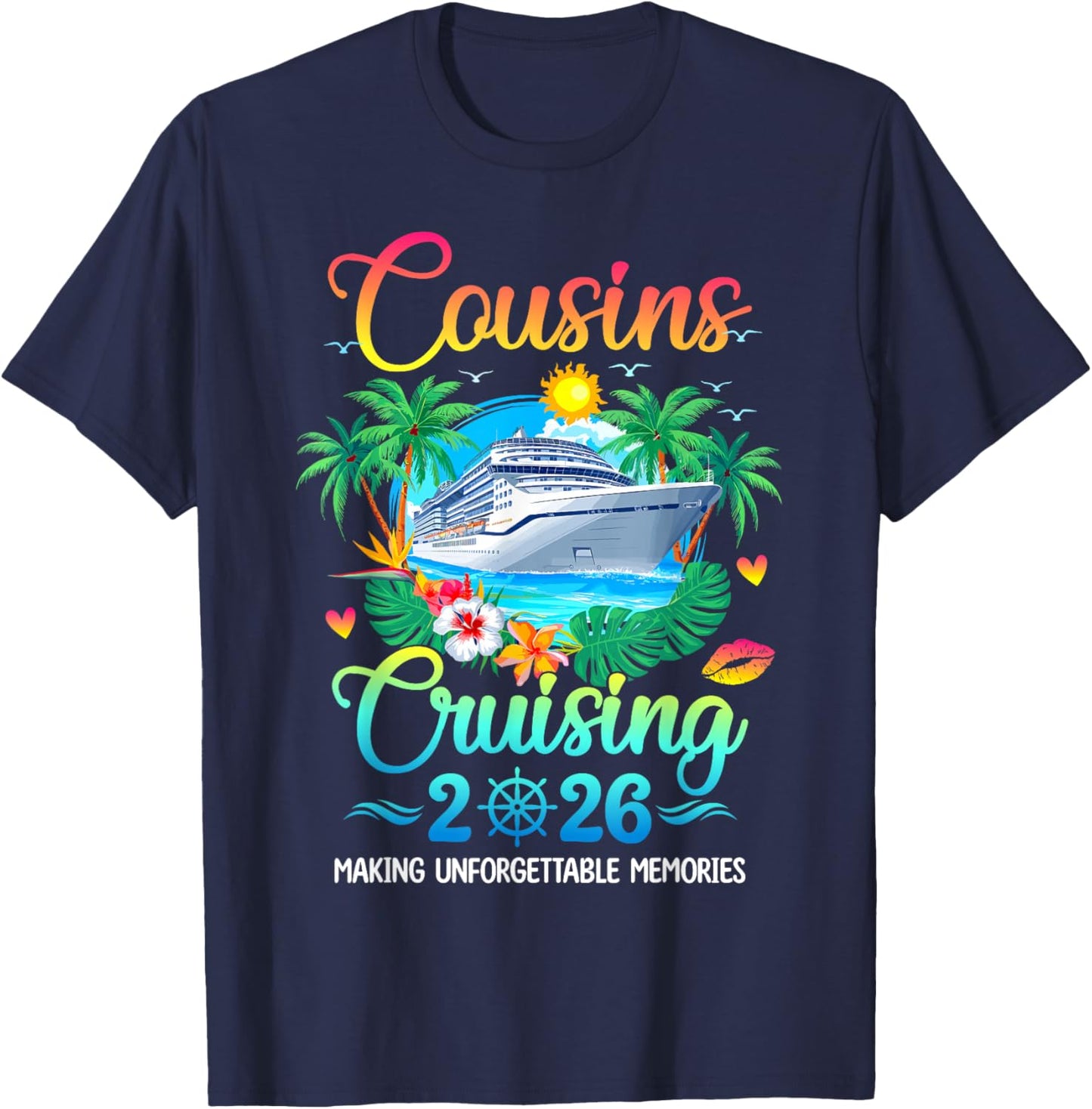 Cousins Cruising 2026 Cruising Matching Group Vacation Trip T-Shirt - T-Shirt | Navy