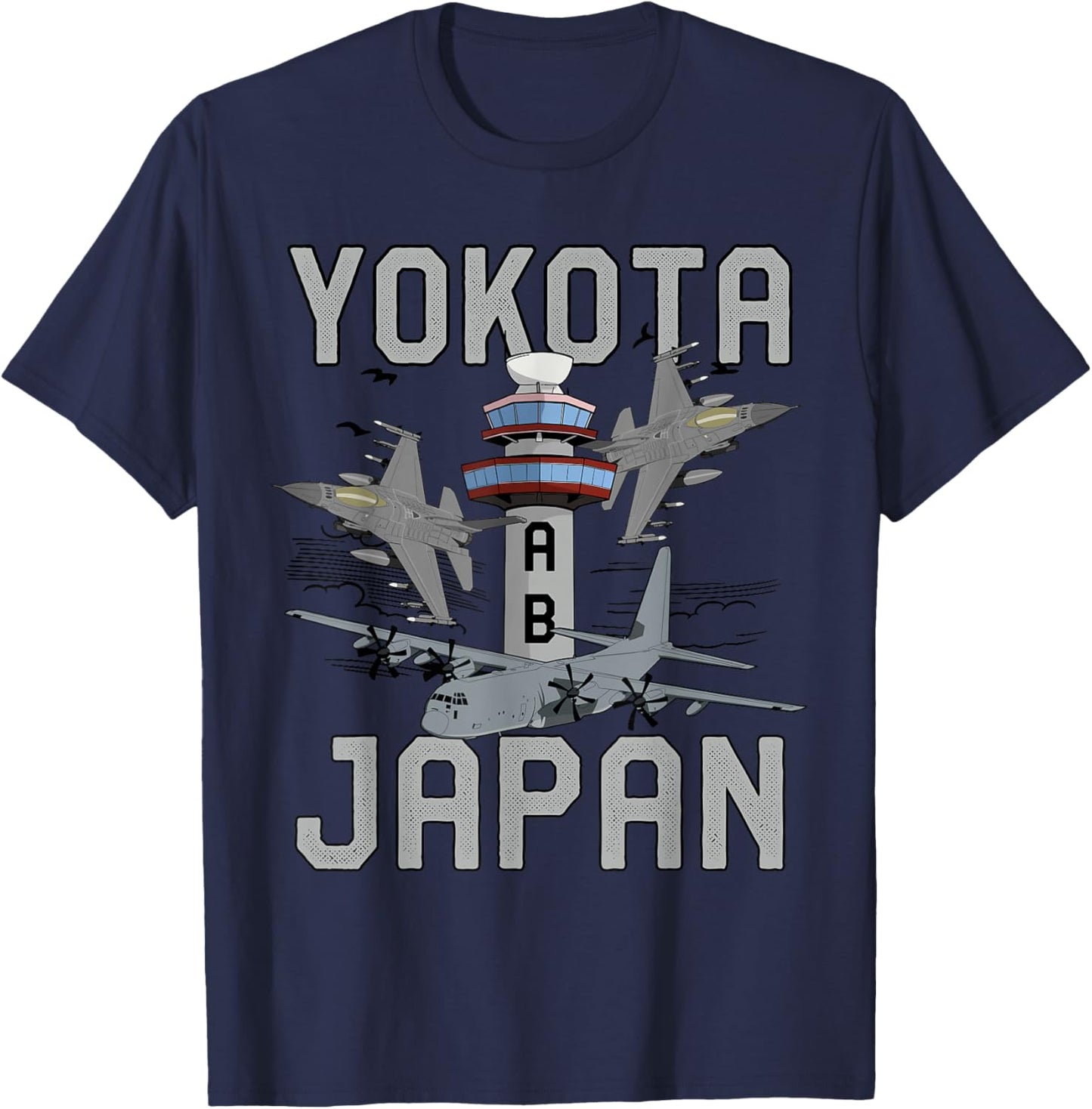 Yokota Air Base Japan C-130 Hercules Airlift Wing Veteran T-Shirt - T-Shirt | Navy
