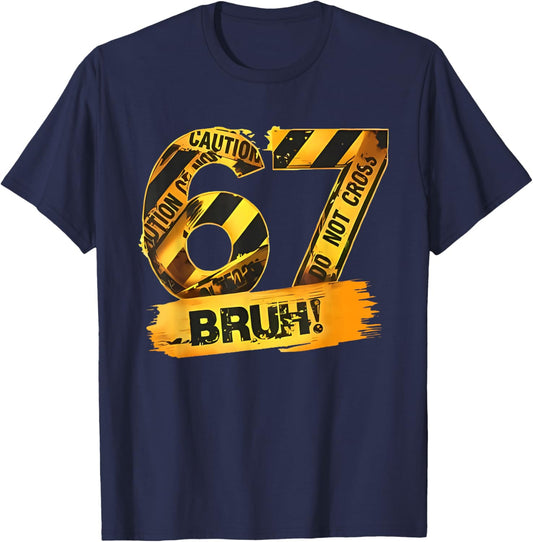 Number 67 Numbered Uniform Sports Jersey Team 67th Birthday T-Shirt - T-Shirt | Navy