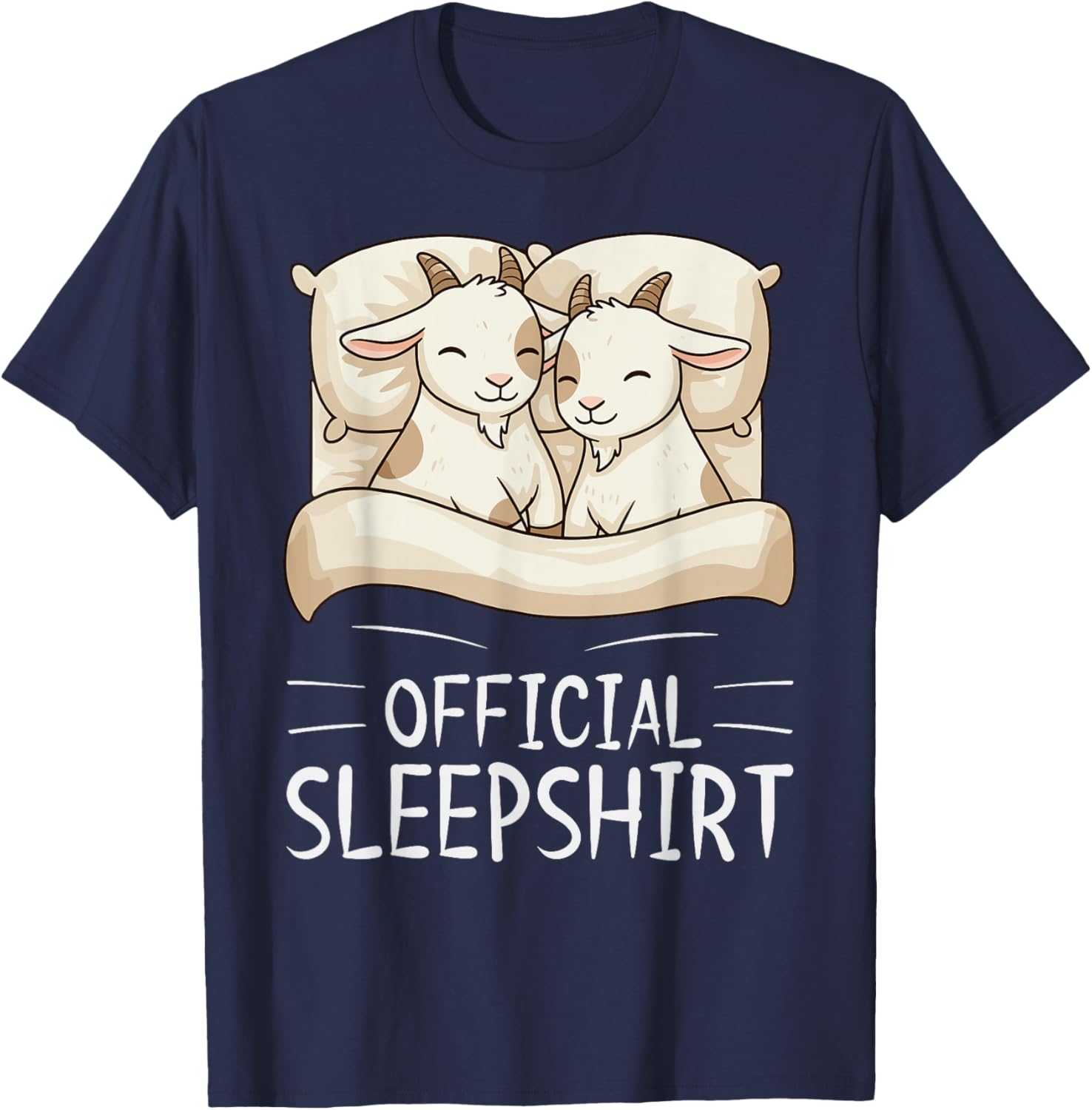 Goat Animal Official Sleepshirt Pajamas Nightgown T-Shirt - T-Shirt | Navy
