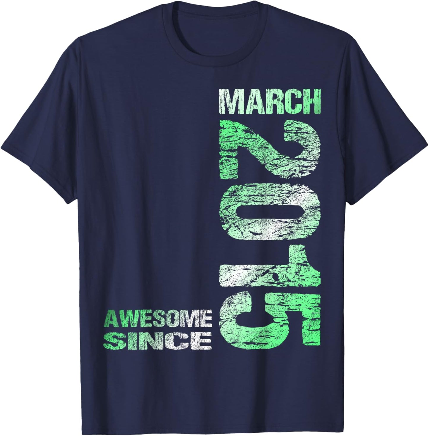 Awesome Since March 2015 Vintage 11. Birthday T-Shirt - T-Shirt | Navy