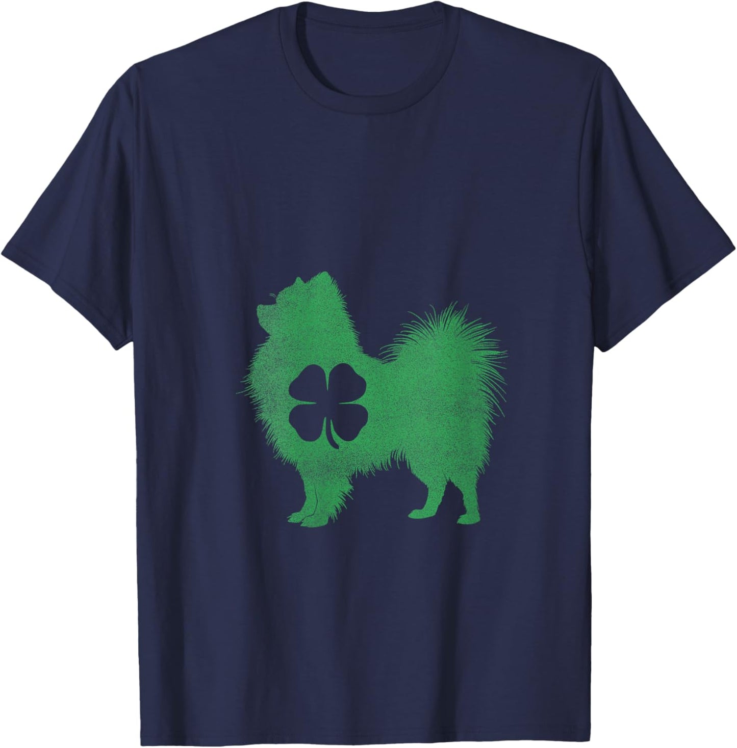 Women's Pomeranian Dog - Shamrock St. Patrick's Day Saint Paddy's V-Neck T-Shirt - T-Shirt | Navy