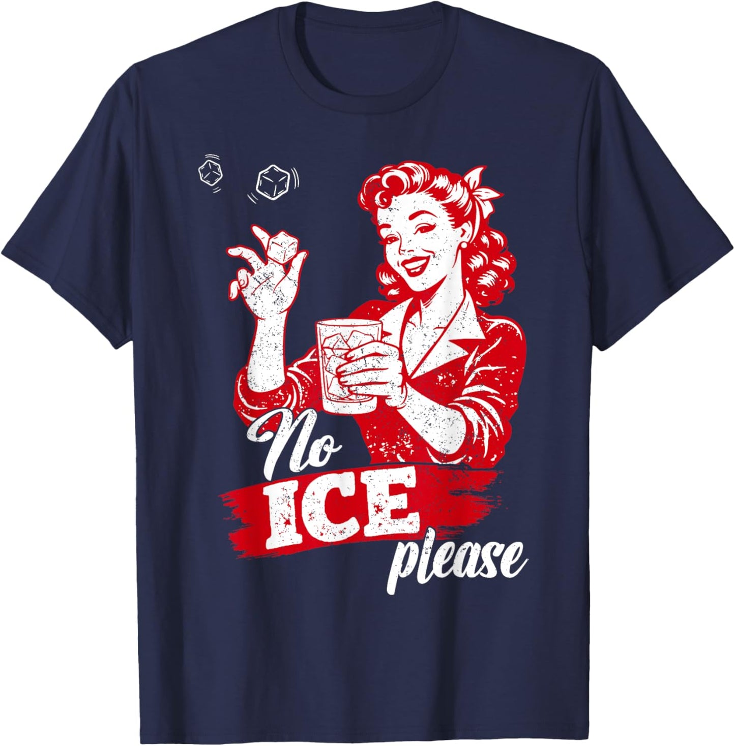 Funny No Ice Please Meme T-Shirt - T-Shirt | Navy