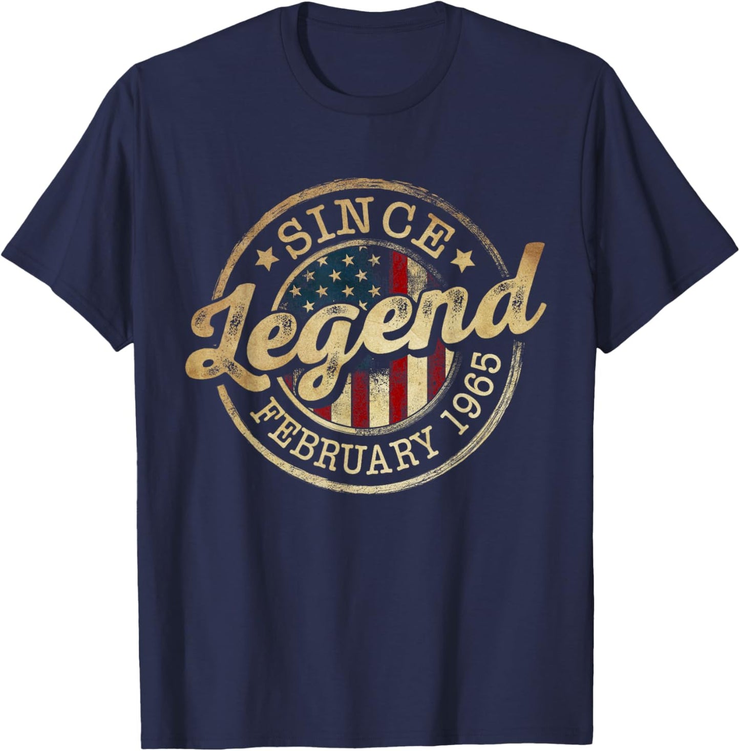Legend Since February 1965 Vintage 61st Birthday Classic T-Shirt - T-Shirt | Navy