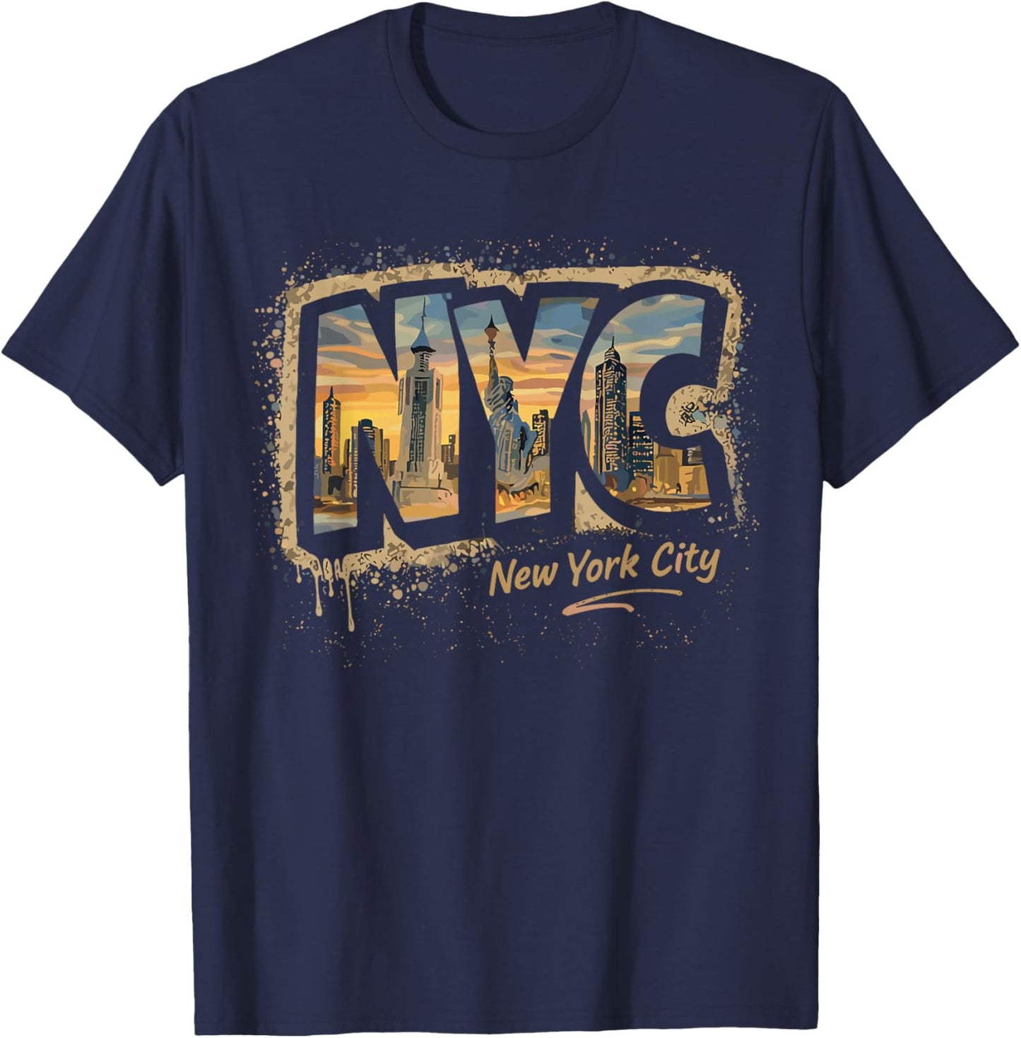 NYC New York City Street Art Travel Design T-Shirt - T-Shirt | Navy