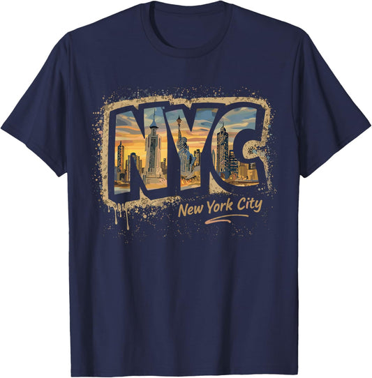 NYC New York City Street Art Travel Design T-Shirt - T-Shirt | Navy