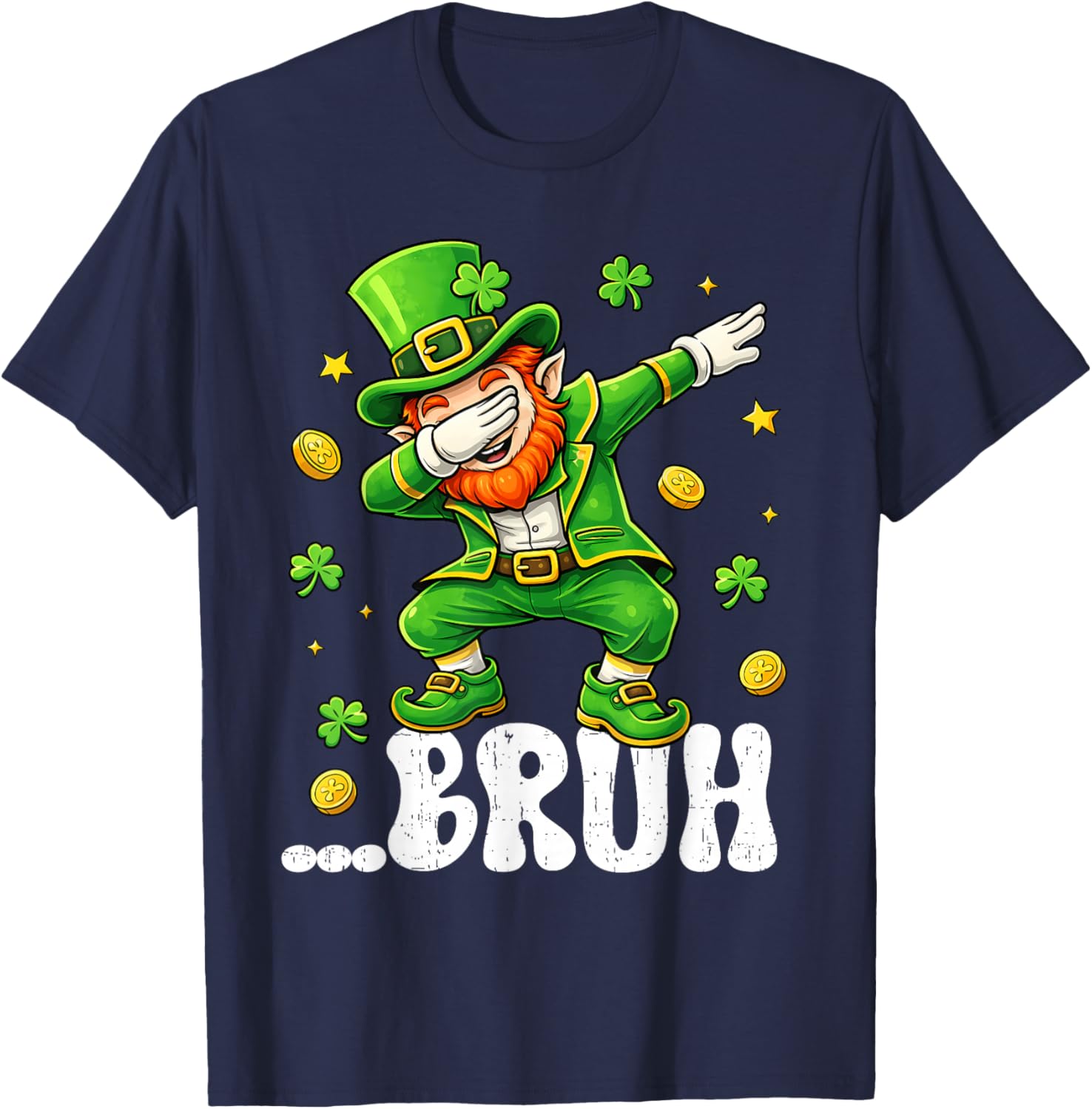 Dabbing Leprechaun St Patrick's Day Boys Girls Dab Dance T-Shirt - T-Shirt | Navy