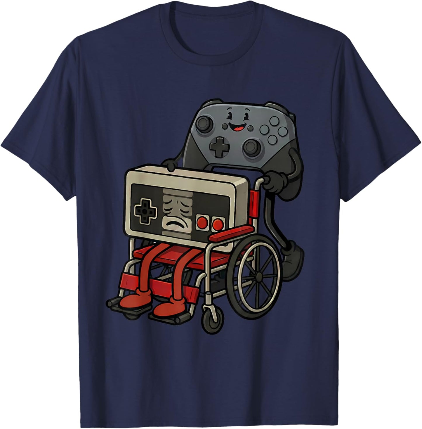 Funny Old Gamer Gaming Retro 80s 90s Video Game Controller T-Shirt - T-Shirt | Navy