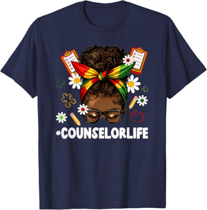Black Counselor Life African American Counselors T-Shirt - T-Shirt | Navy