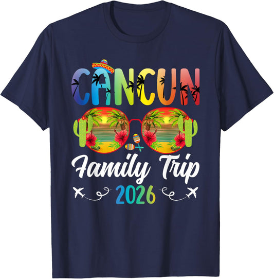 Cancun Family Trip 2026 Vacation Cancun Family Travel T-Shirt - T-Shirt | Navy