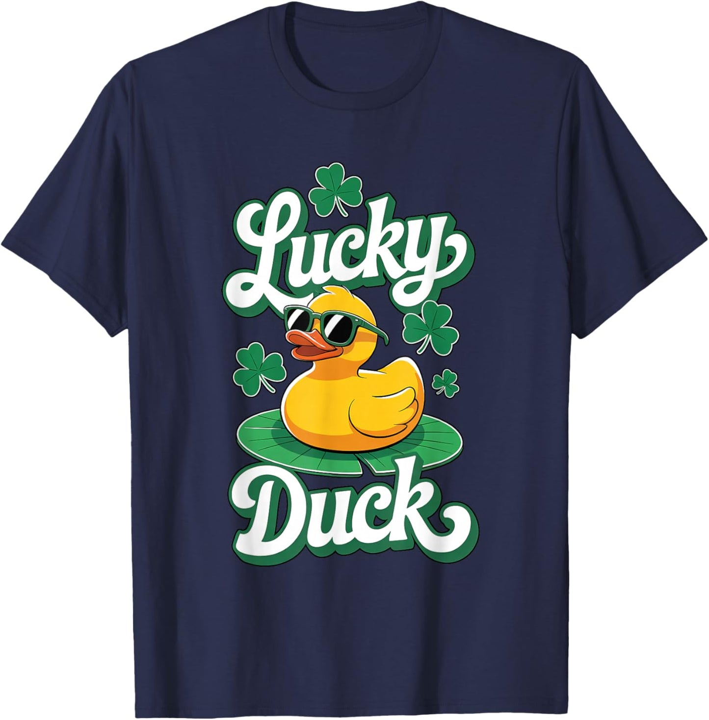 Lucky Duck St Patrick's Day Rubber Ducky T-Shirt - T-Shirt | Navy
