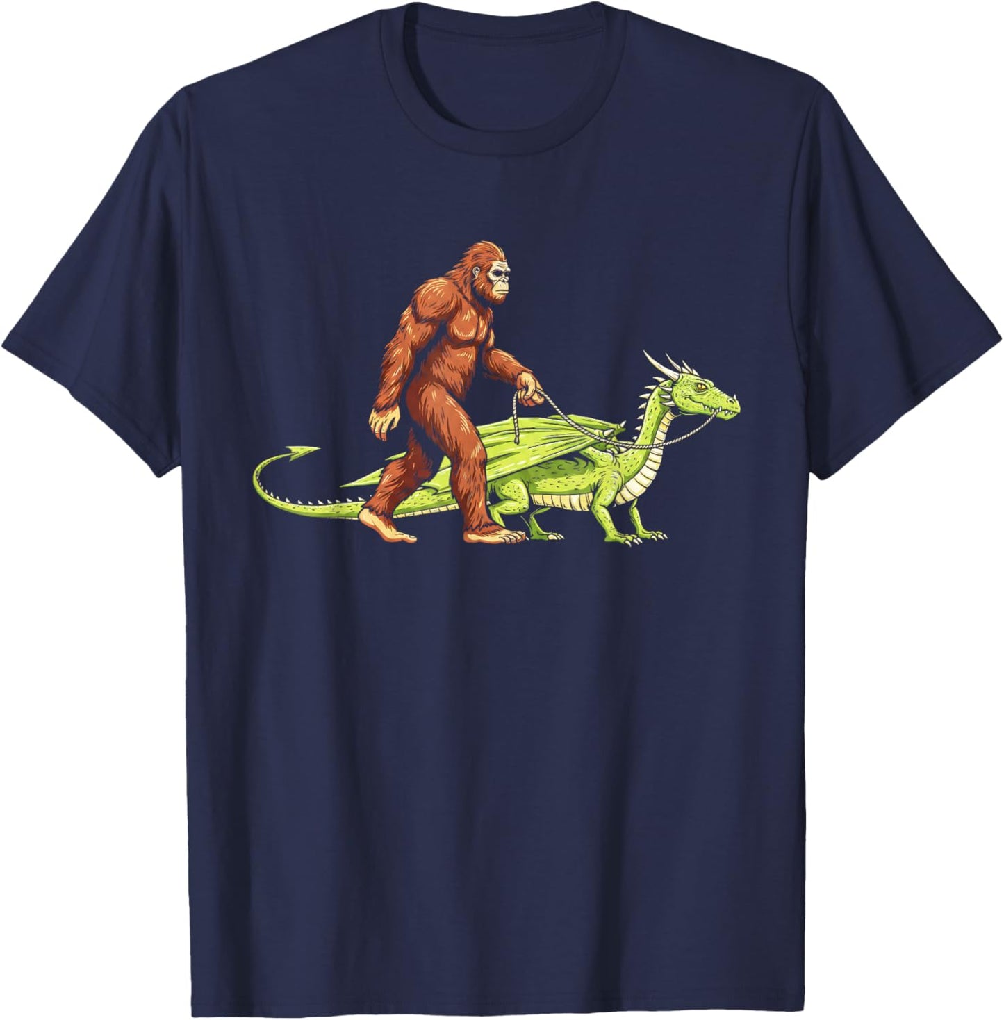 Bigfoot Walking Dragon Men Kids Dragons Lover T-Shirt - T-Shirt | Navy