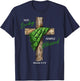 Not Lucky Simply Blessed Christian Shamrock Cross T-Shirt - T-Shirt | Navy