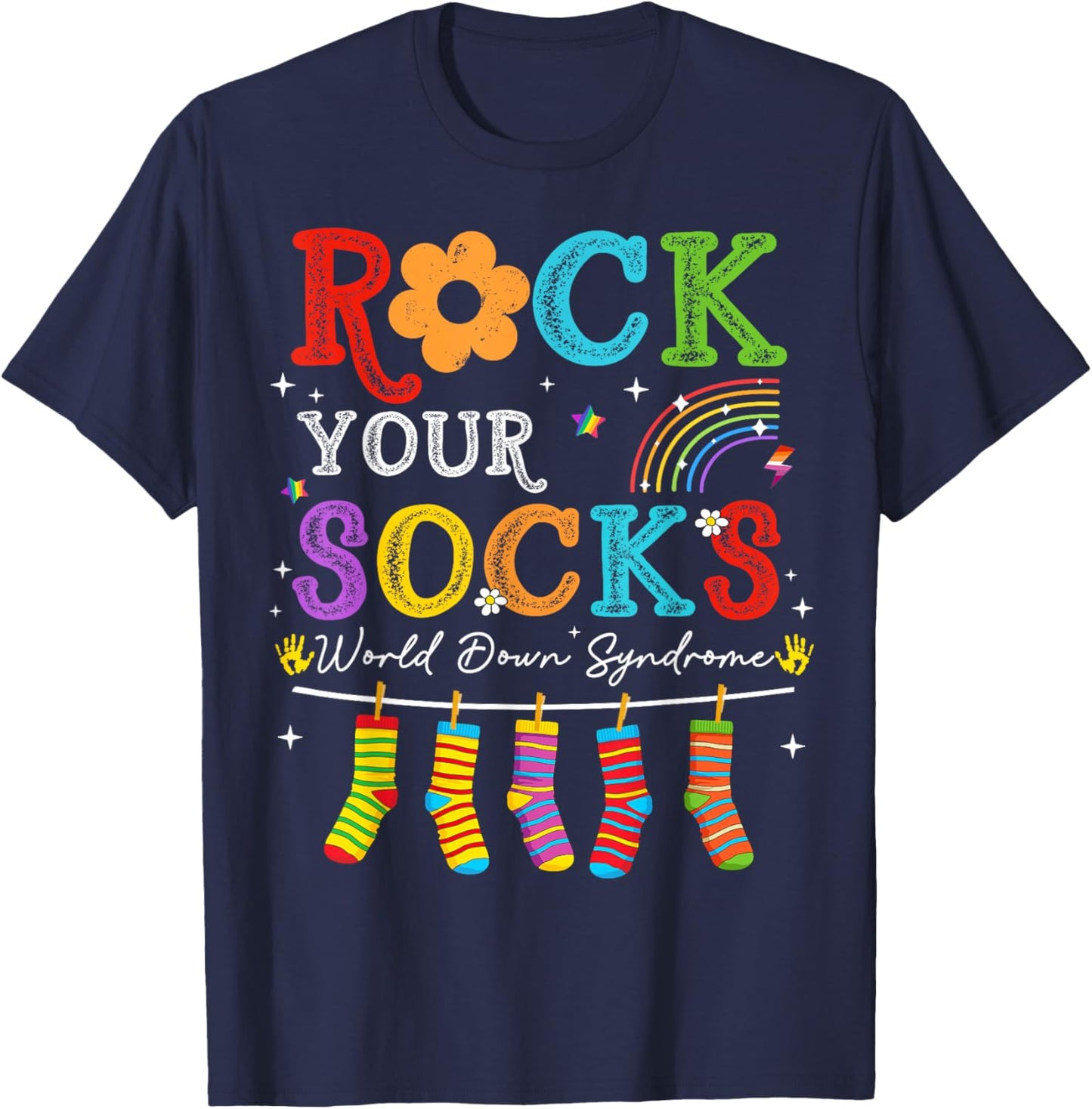 World Down Syndrome Day Rock Your Socks Kid T-Shirt - T-Shirt | Navy