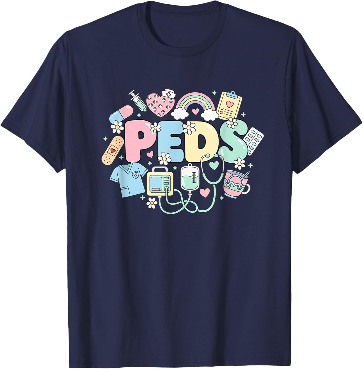 Nurse Peds Pediatric Nurse Peds Crew Pediatric RN T-Shirt - T-Shirt | Navy