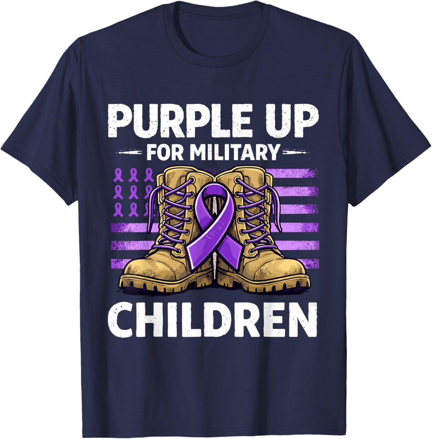 Purple Up for Military Kids Month of The Military Child T-Shirt - T-Shirt | Navy
