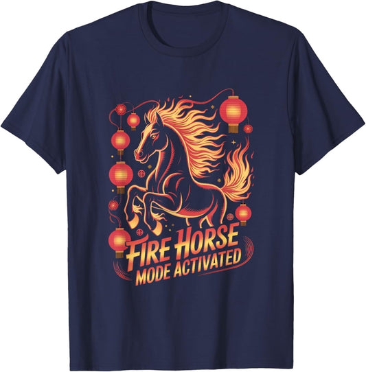 Fire Horse Spirit Chinese New Year 2026 T-Shirt - T-Shirt | Navy