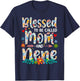 Mother's Day Blessed to Be Called Mom and Nene Flowers T-Shirt - T-Shirt | Navy