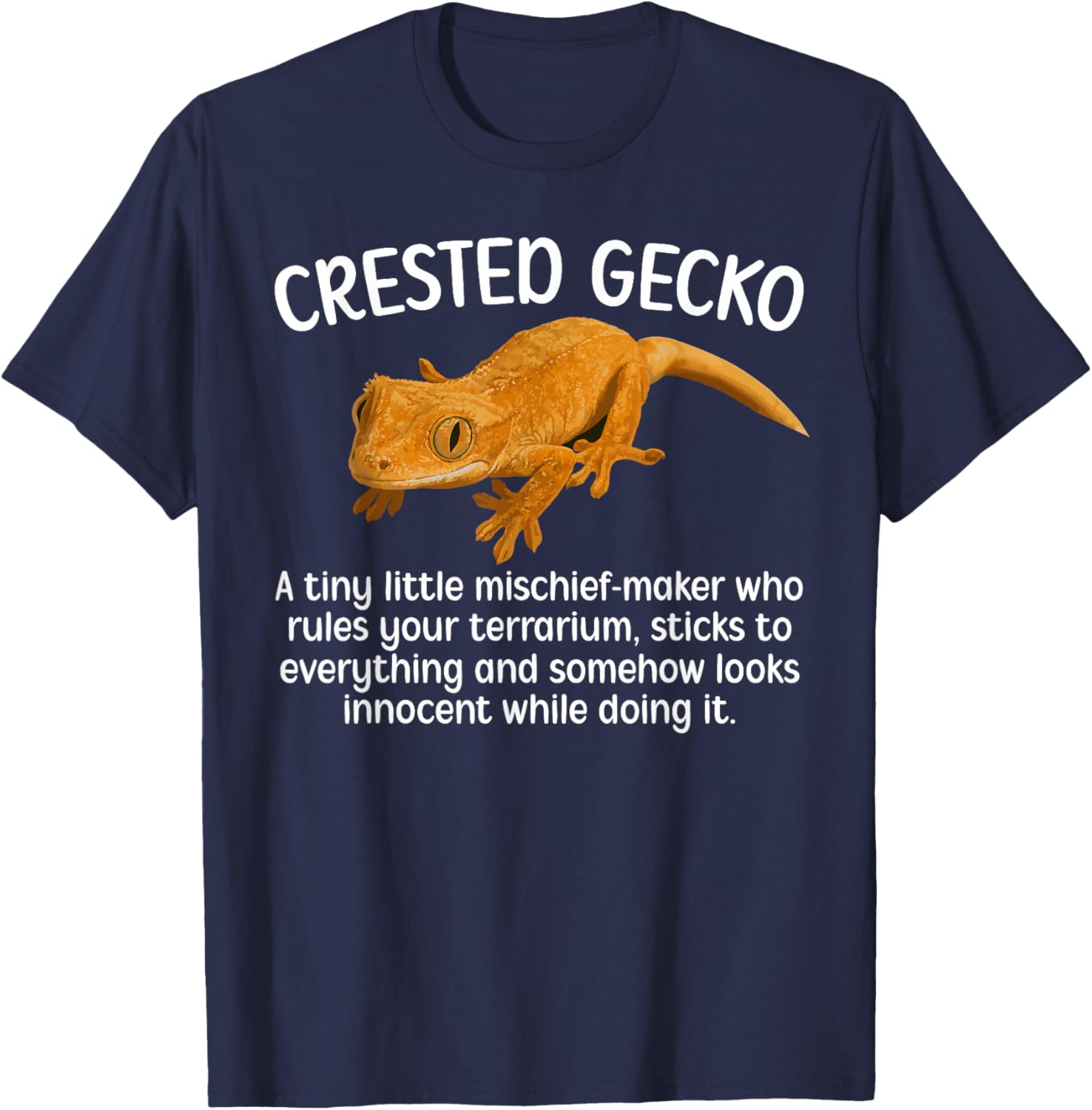 Crested Gecko Definition Crested Gecko Owner Crestie Lover T-Shirt - T-Shirt | Navy