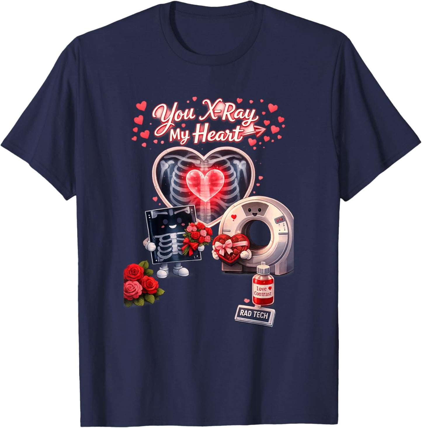 Be My Valentine Radiology Tech T-Shirt - T-Shirt | Navy