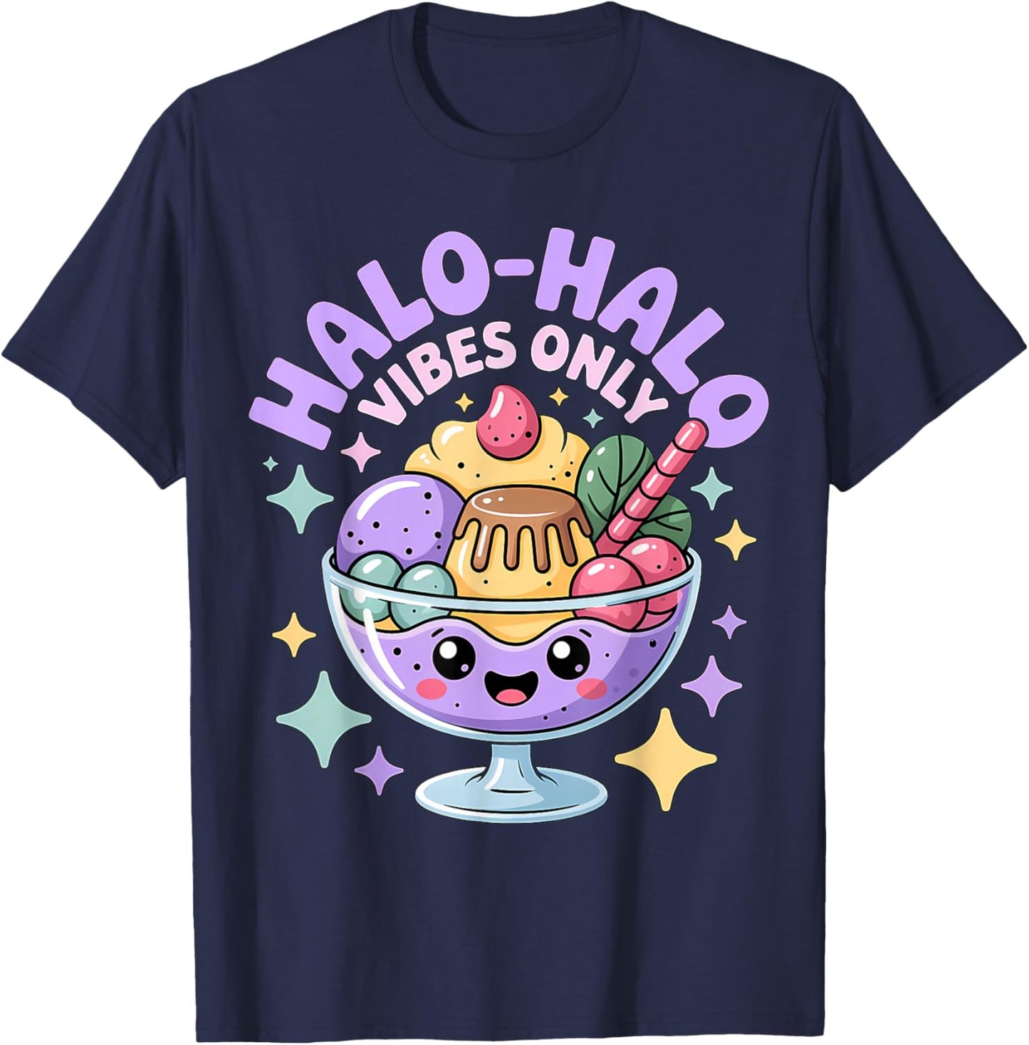 Cute Halo-Halo Filipino Dessert Pinay Pinoy T-Shirt - T-Shirt | Navy