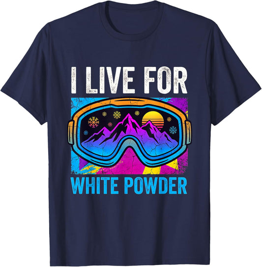 Retro Ski Snowboard Men Women Vintage 80s 90s Skiing Outfit T-Shirt - T-Shirt | Navy