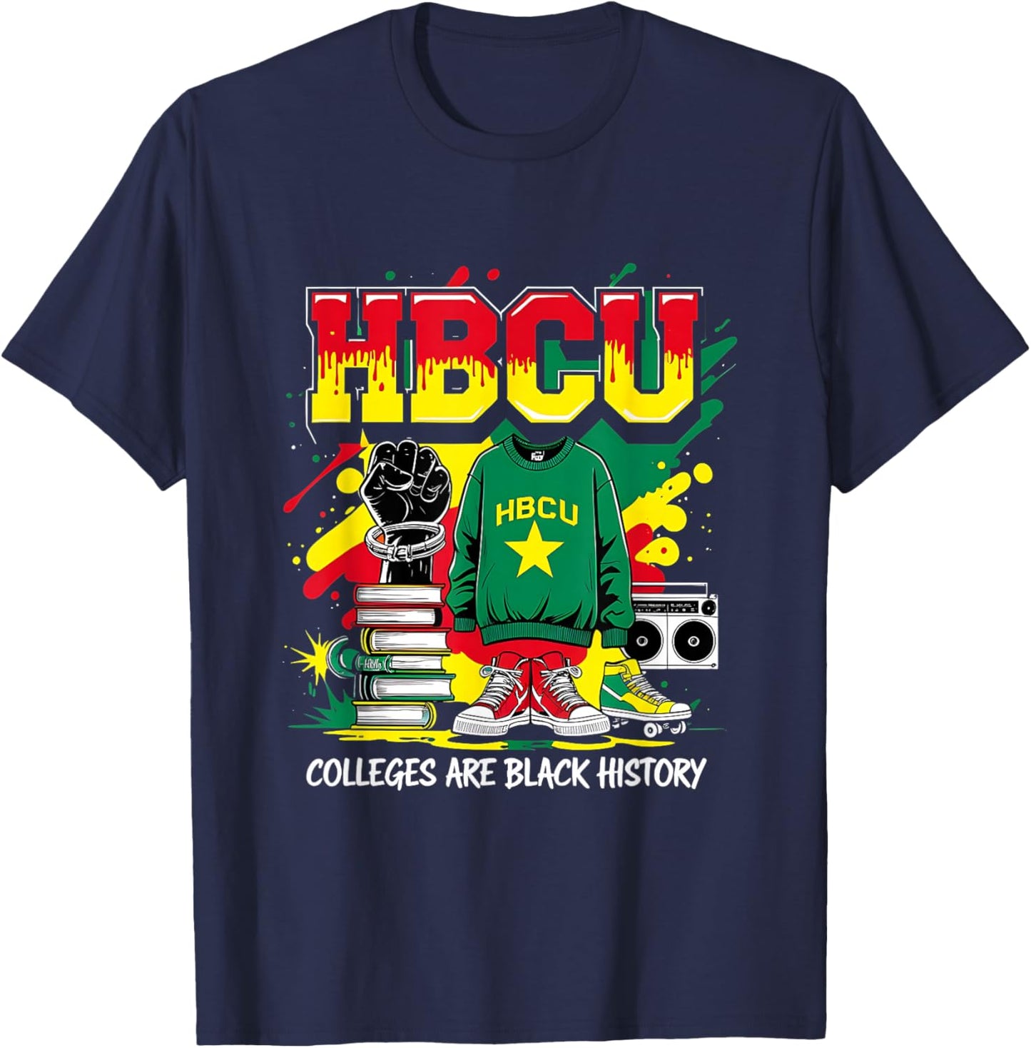 African American HBCU Colleges Black History Students T-Shirt - T-Shirt | Navy