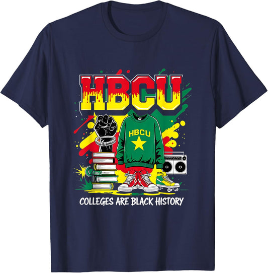 African American HBCU Colleges Black History Students T-Shirt - T-Shirt | Navy