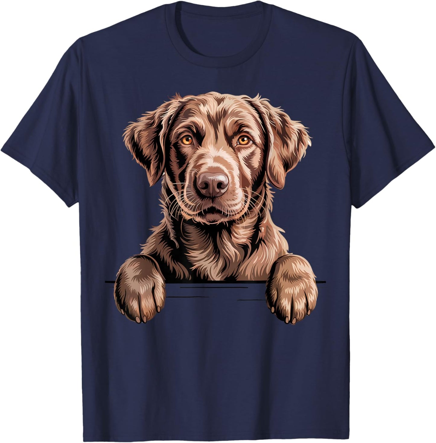 Chesapeake Bay Retriever Funny Peeking Chessie Dog Lover T-Shirt - T-Shirt | Navy