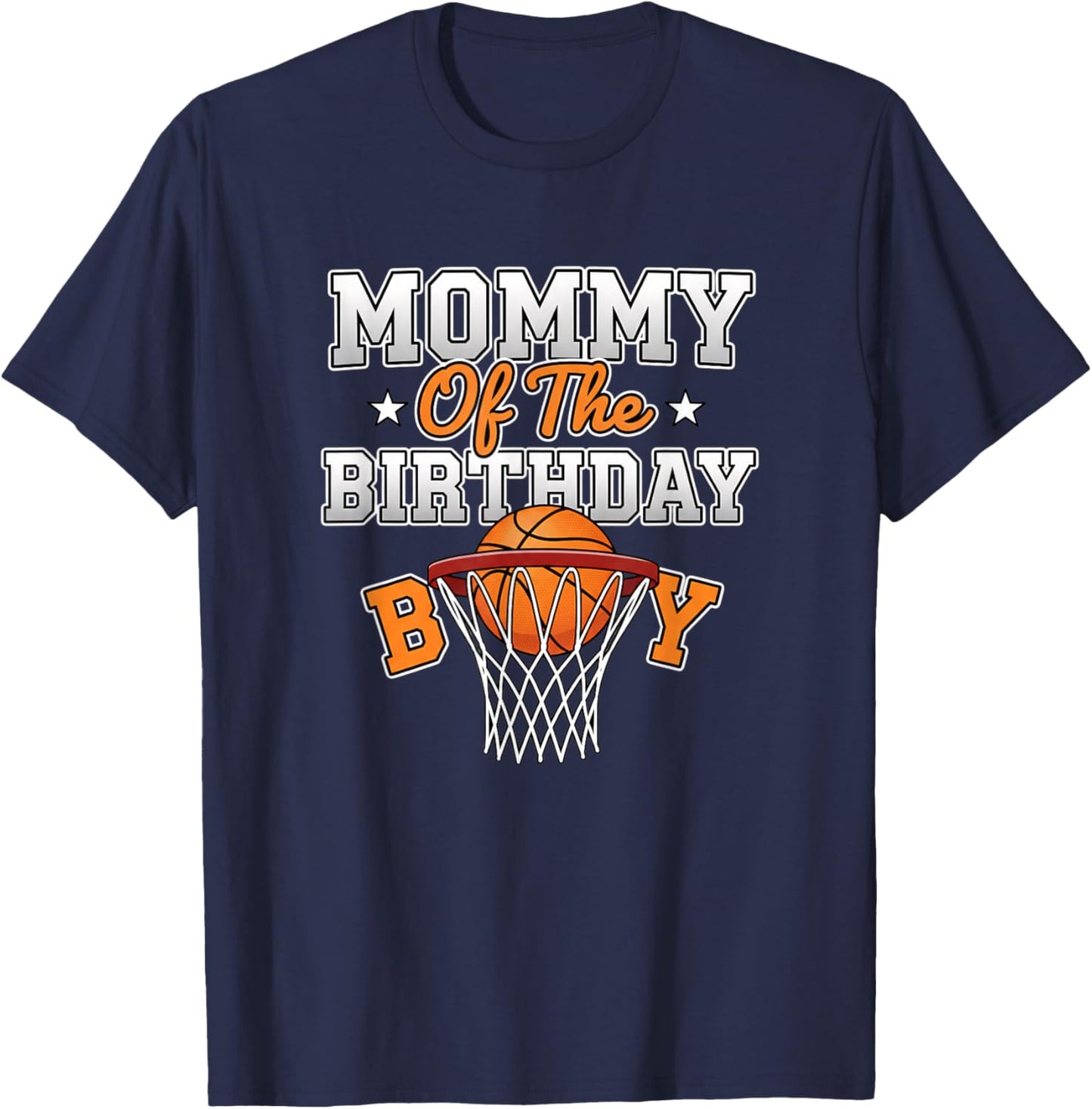 Mythical & Prehistoric Mommy of The Birthday Boy Basketball T-Shirt - T-Shirt | Navy