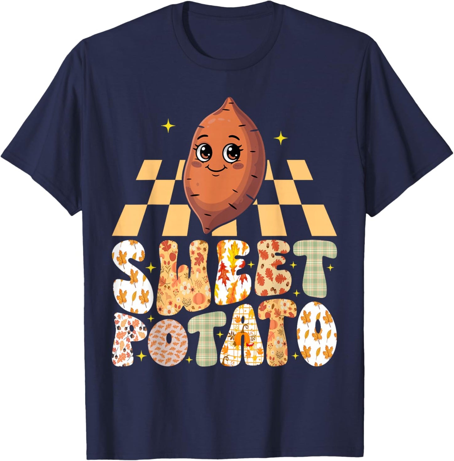 Sweet Potato Couple Matching Funny Thanksgiving Women T-Shirt - T-Shirt | Navy