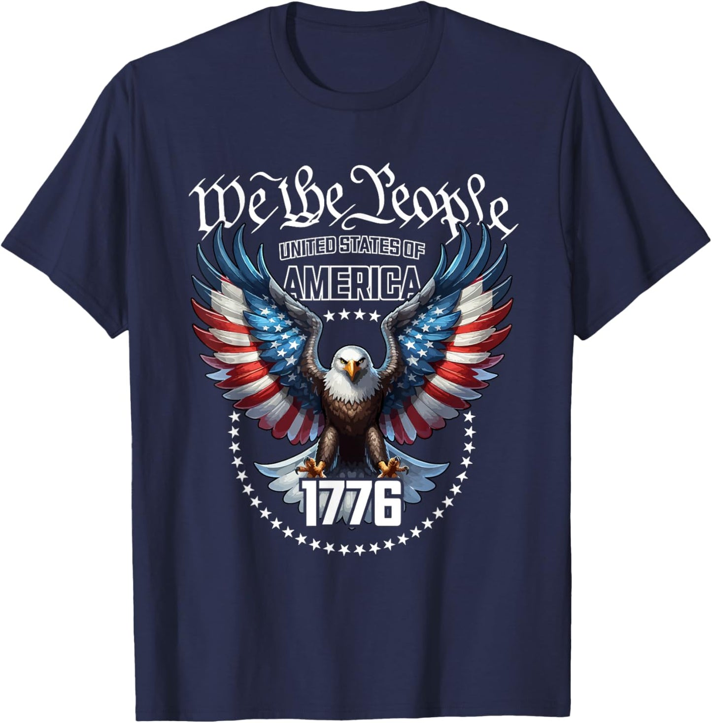 USA Patriotic American Flag Theme Eagle Design T-Shirt - T-Shirt | Navy