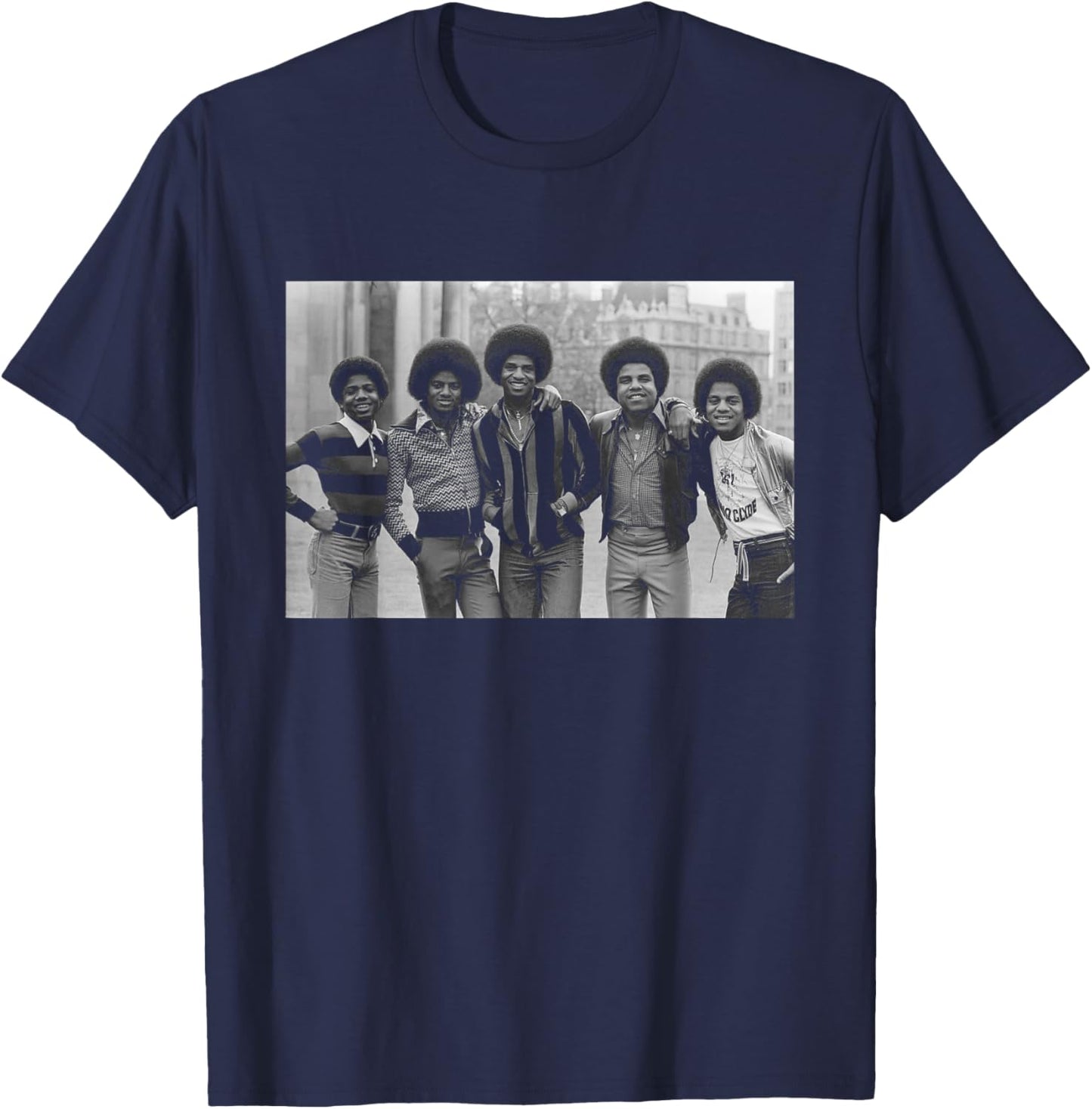 Michael Jackson The Jackson 5 Band Photo in London T-Shirt - T-Shirt | Navy
