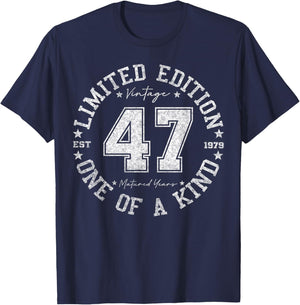 47 Year Old Gifts Vintage 1979 Limited Edition 47th Birthday T-Shirt - T-Shirt | Navy