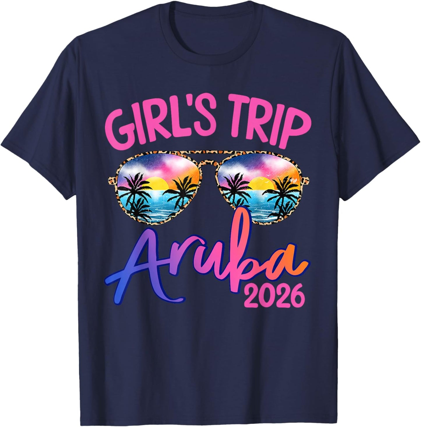 Girls Trip Aruba 2026 Weekend Vacation Beach Group T-Shirt - T-Shirt | Navy