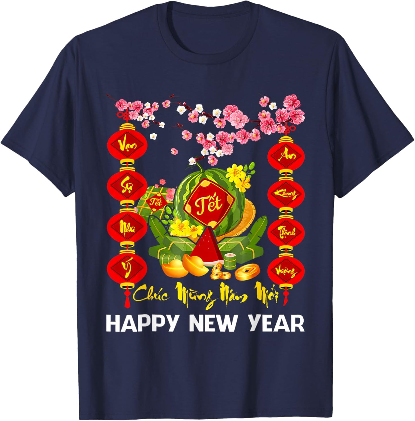 Chuc Mung NAM Moi Xuan Binh NGO Vietnamese New Year TET 2026 T-Shirt - T-Shirt | Navy