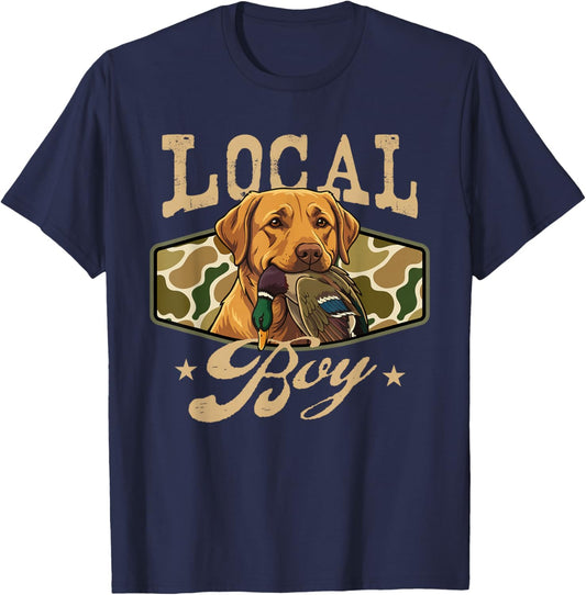 Local Boy - Lab Hunting Labrador Hunting Dog Hunter T-Shirt - T-Shirt | Navy