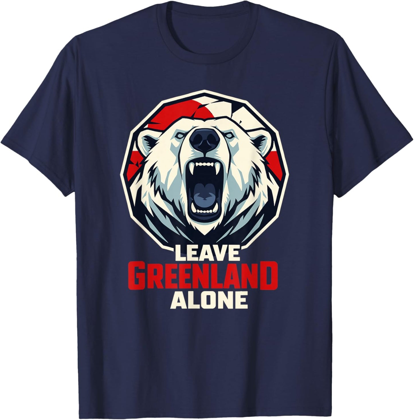 Leave Greenland Alone Polar Bear Flag Greenlanders Support T-Shirt - T-Shirt | Navy
