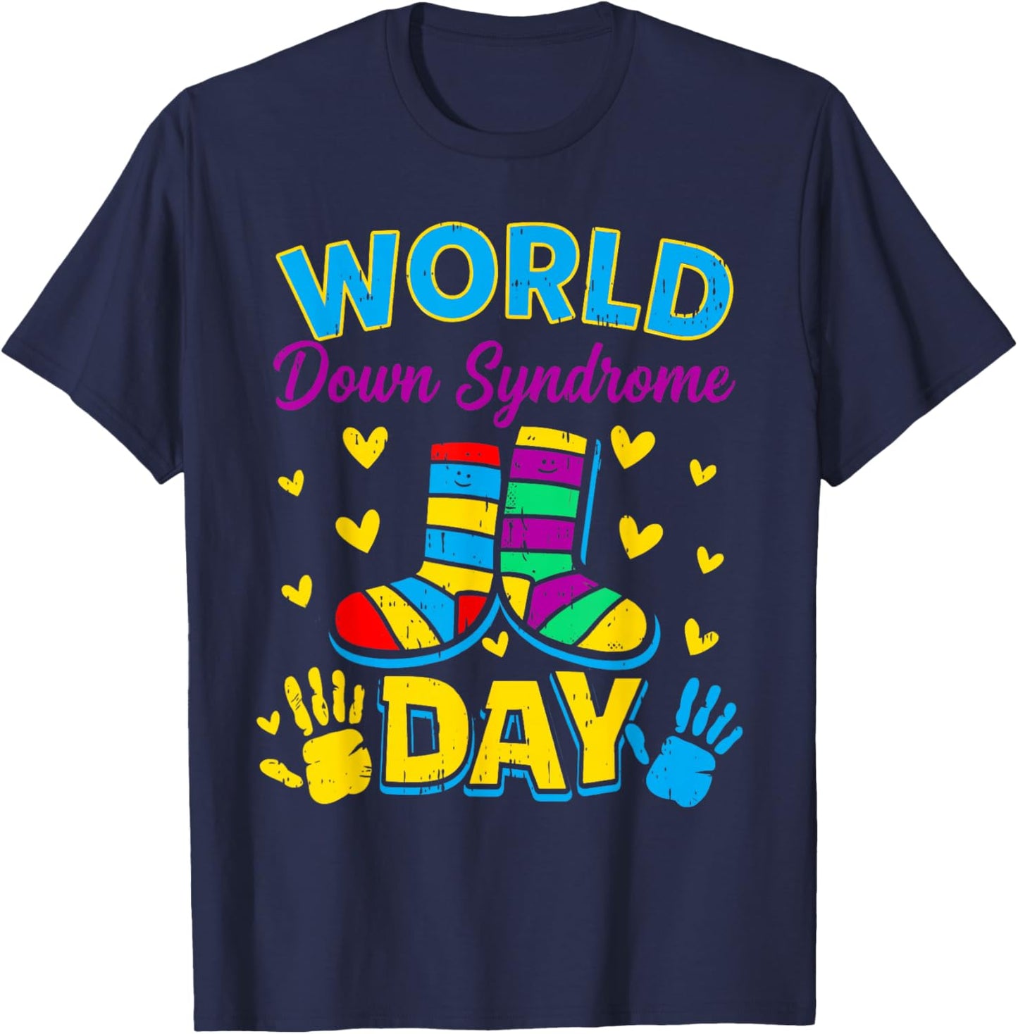 Rock Your Socks Support Awareness World Down Syndrome Day T-Shirt - T-Shirt | Navy