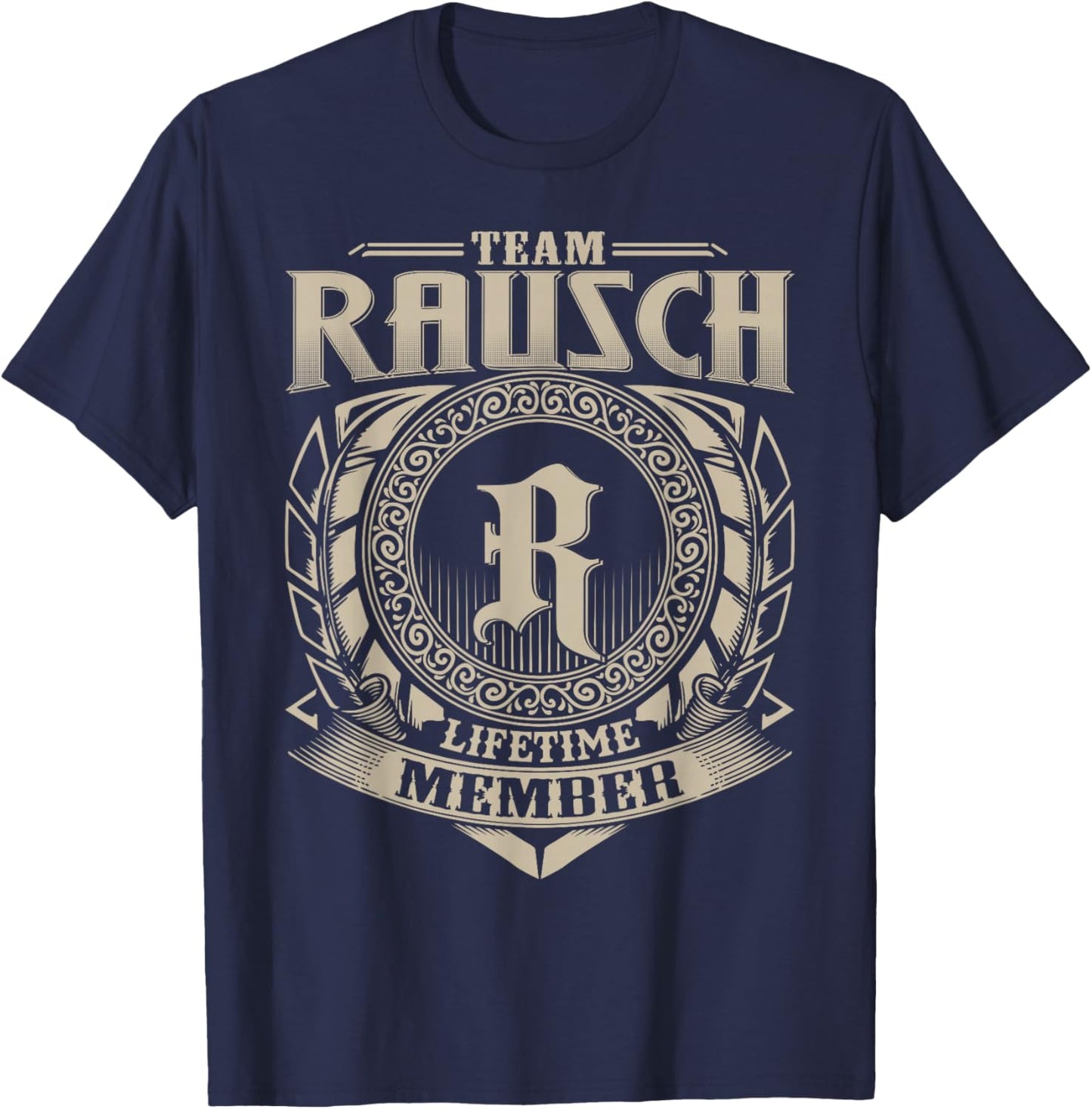 Team Rausch Lifetime Member Funny Rausch Family Name Vintage T-Shirt - T-Shirt | Navy