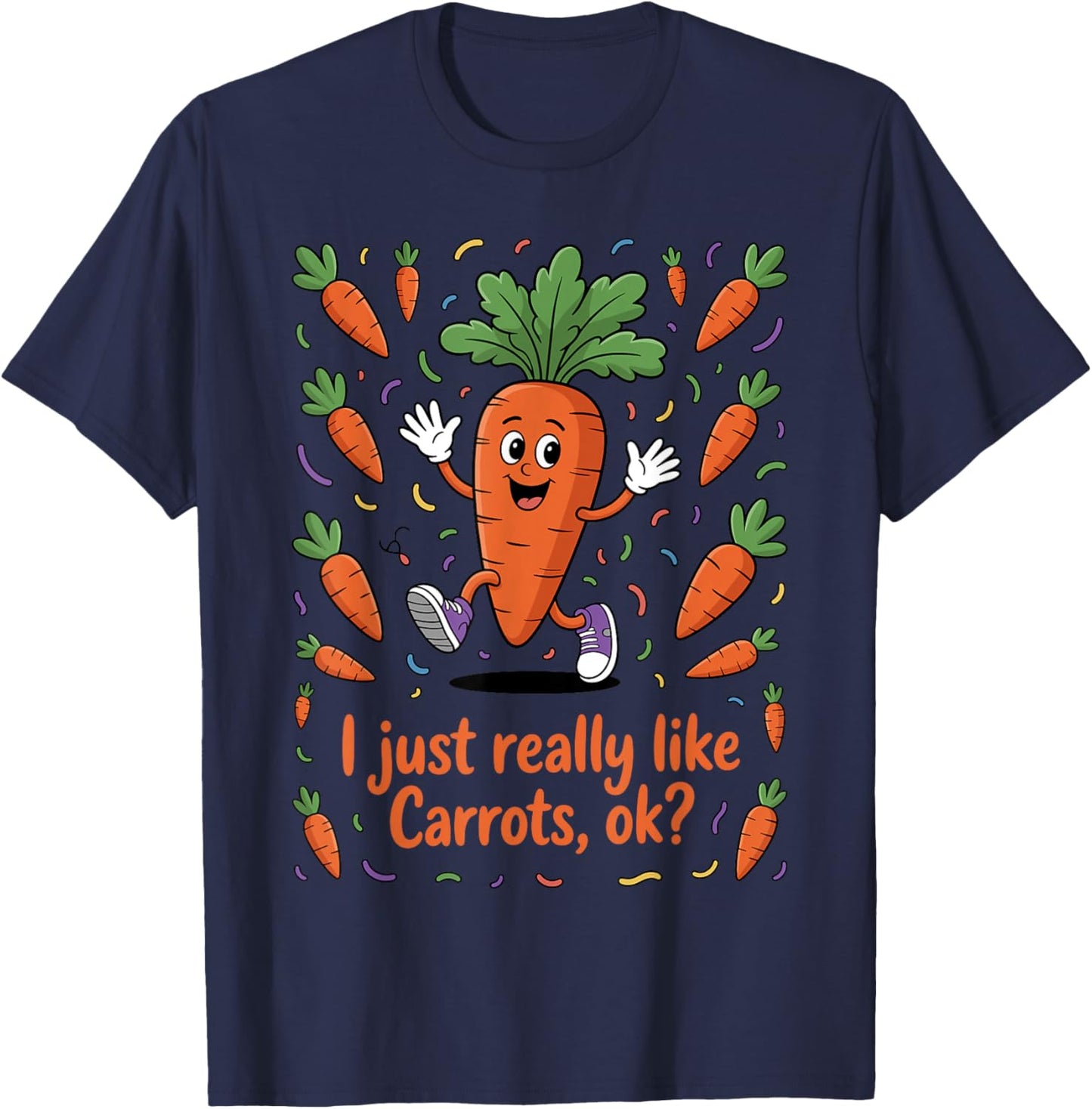 Funny Carrot Art Women Kids Vegetable Carrot Lover T-Shirt - T-Shirt | Navy