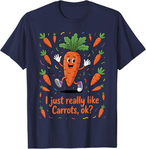Funny Carrot Art Women Kids Vegetable Carrot Lover T-Shirt - T-Shirt | Navy