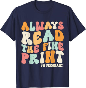 Pregnant Mom Funny Pregnancy Reveal Cute Baby Announcement T-Shirt - T-Shirt | Navy
