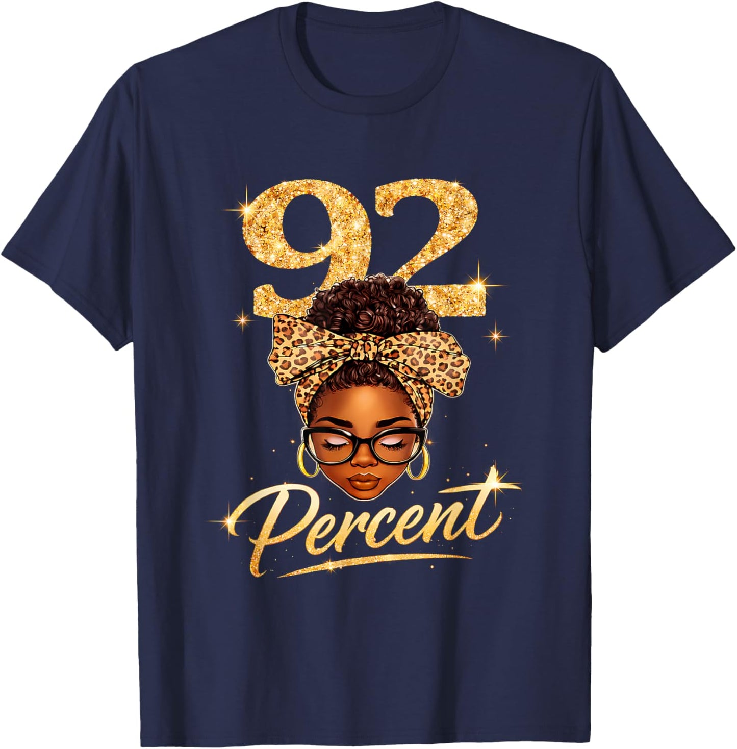 92 Percent Melanin Queen Afro 92% Black Women T-Shirt - T-Shirt | Navy
