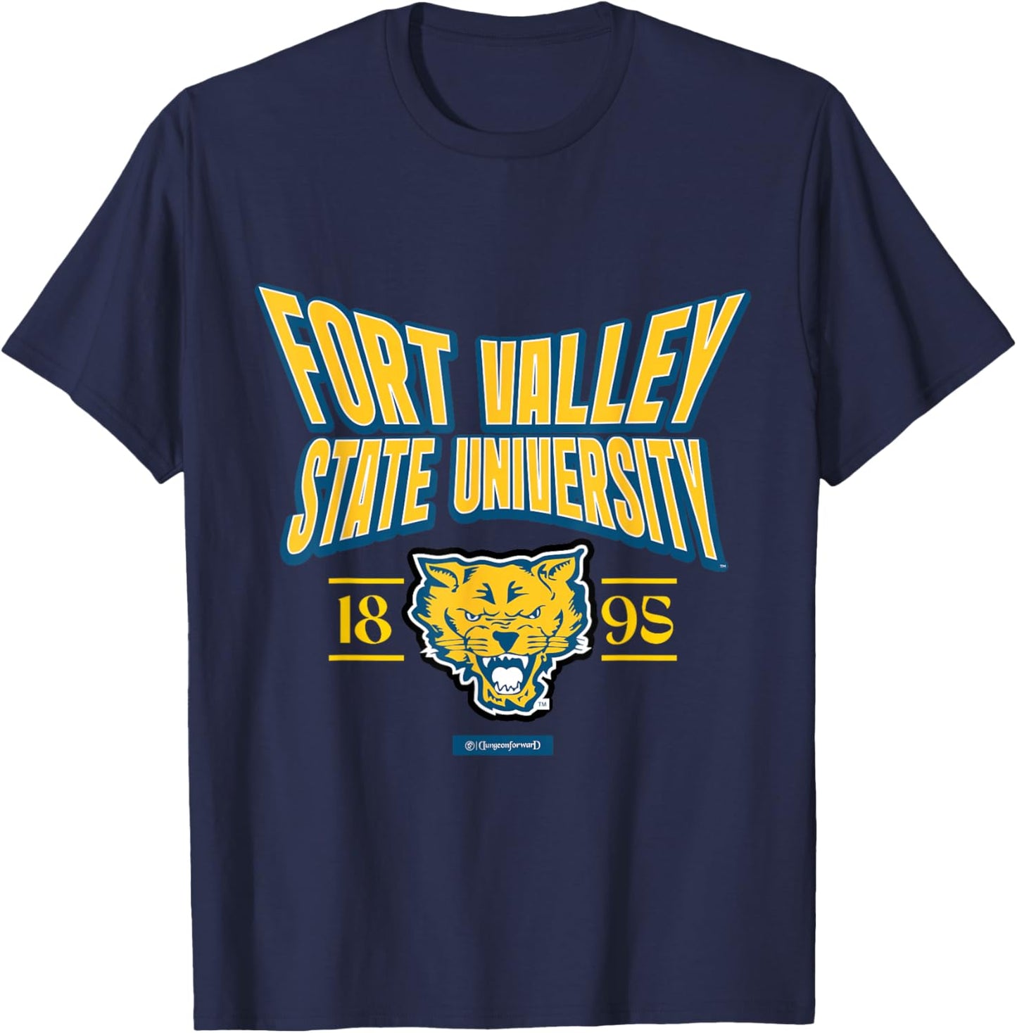 Fort Valley State University Stretch Emblem HBCU T-Shirt - T-Shirt | Navy